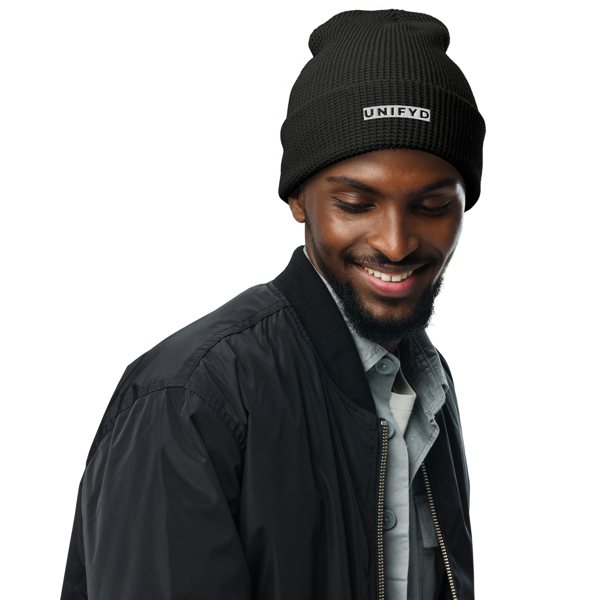 UNIFYD Embroidered Waffle-knit Beanie – UNIFYD SHOP